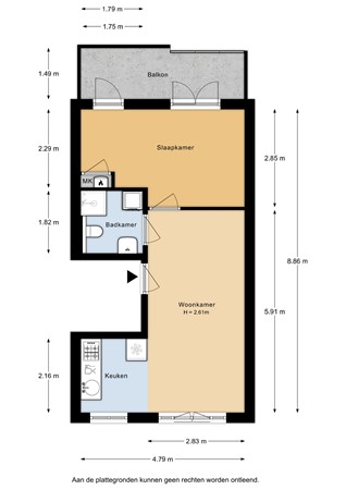 Floorplan - Adriaen van Ostadelaan 127A, 3583 AE Utrecht